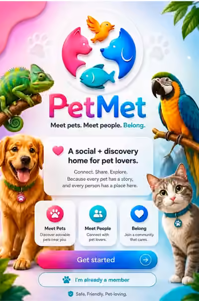 PETMET — Meet pets. Meet people. Belong. A social and discovery home for pet lovers.